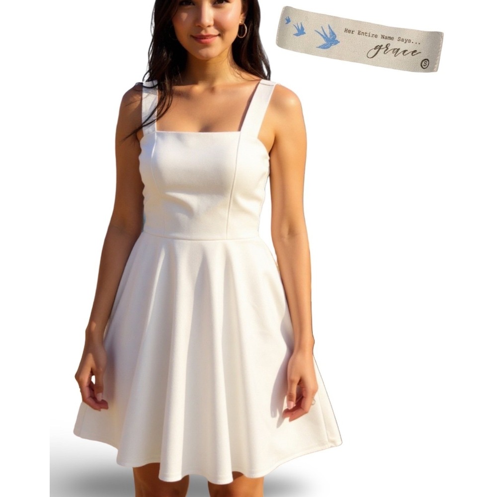 White Skater Mini Dress Woman's Small White Marilyn Monroe Hollywood Preppy Glam